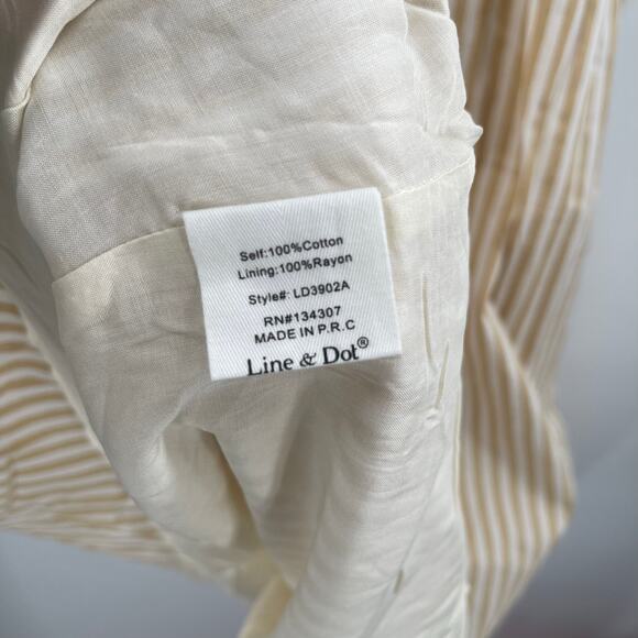 LINE & DOT Ryline Dress Size Small Yellow Stripe Yellow/Tan Ruffle Tie Waist NWT - Picture 16 of 16